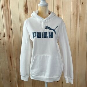 NWT‎ White Puma Logo Hoodie Size M